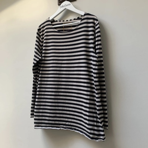 Gudrun Sjoden Top Size Large Striped Long Sleeve 100% Organic Cotton - Picture 3 of 9